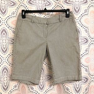 Ann Taylor Seersucker Pin Stripped Bermuda Shorts